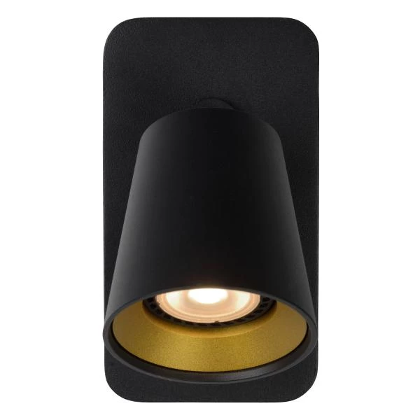 Lucide TURNON - Lampe de chevet / Applique mural - LED Dim to warm - GU10 - 1x5W 2200K/3000K - Noir - détail 2